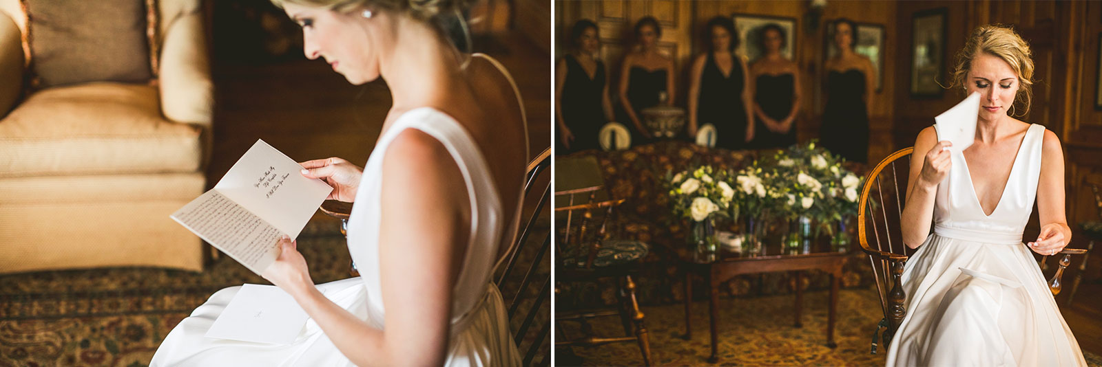 22 bride reading note - Stephanie + Zack // Conway Farms Chicago Wedding Photographers