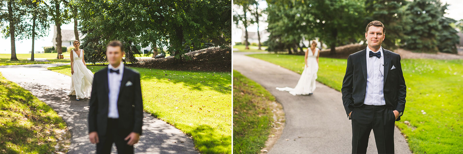 24 waiting for first look at wedding in conway farms - Stephanie + Zack // Conway Farms Chicago Wedding Photographers