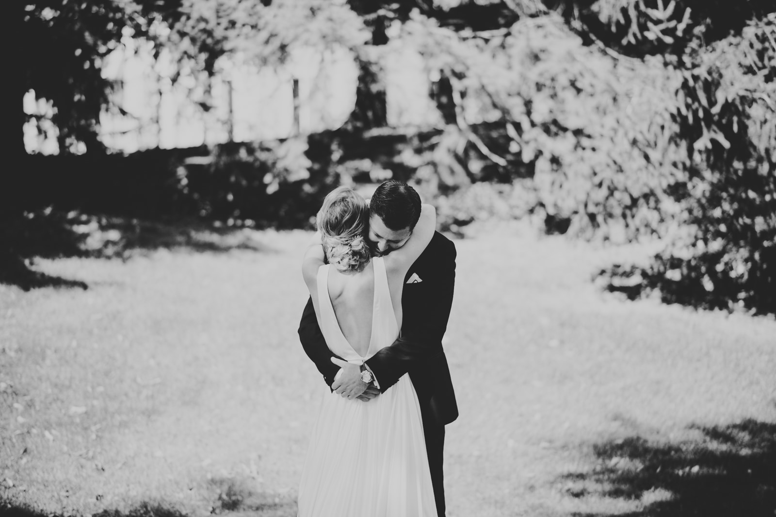 27 black and white hug - Stephanie + Zack // Conway Farms Chicago Wedding Photographers