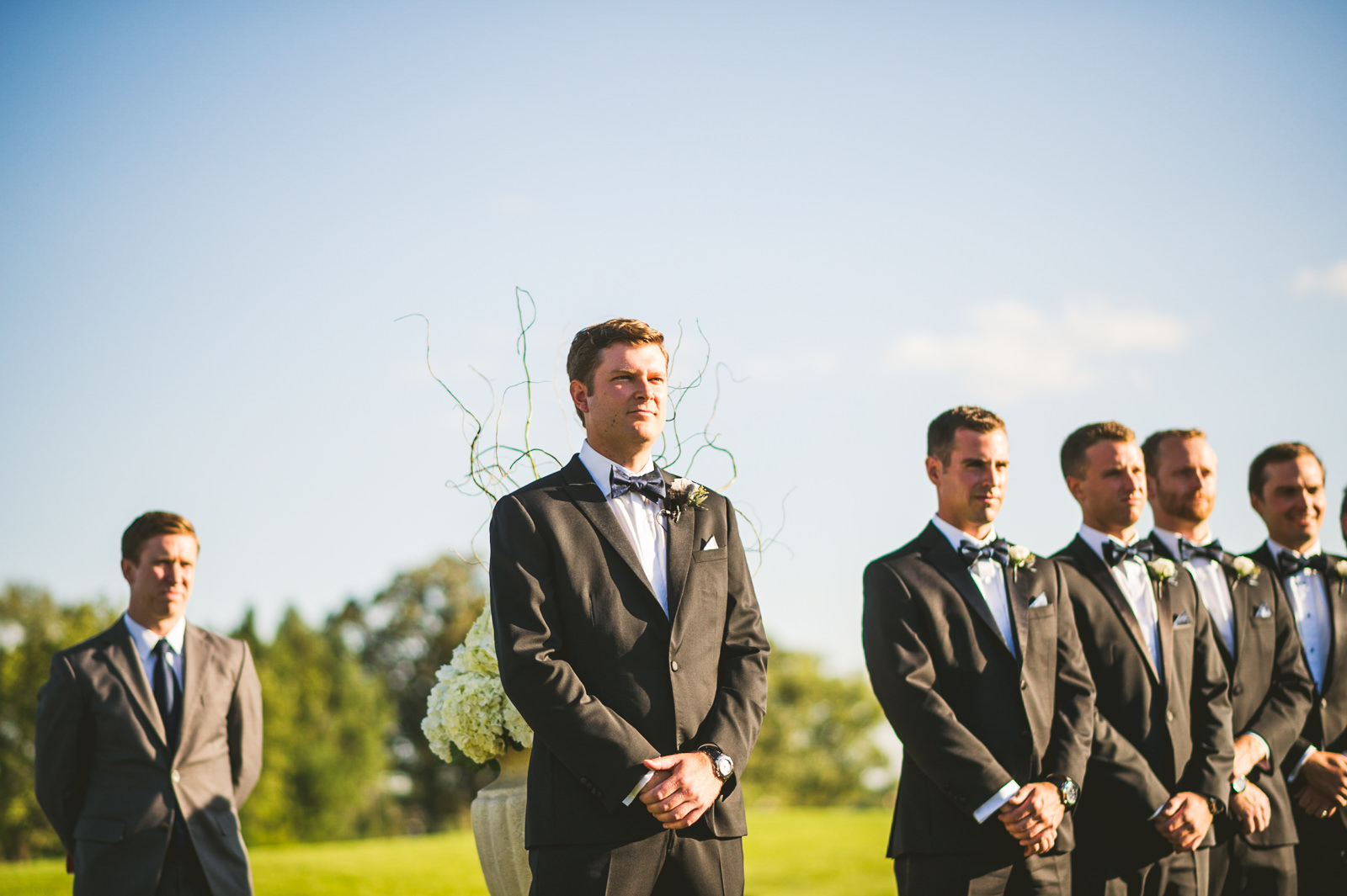 37 1 groom seeing bride come down isle - Stephanie + Zack // Conway Farms Chicago Wedding Photographers