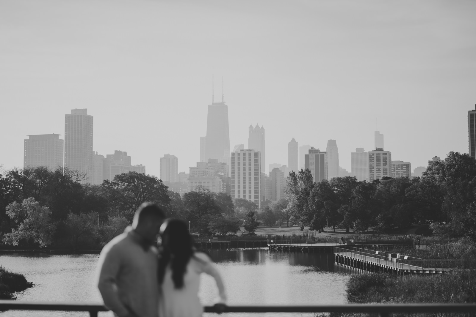 09 black and white engagement photography - Chicago Engagement Session // Carmen + JC