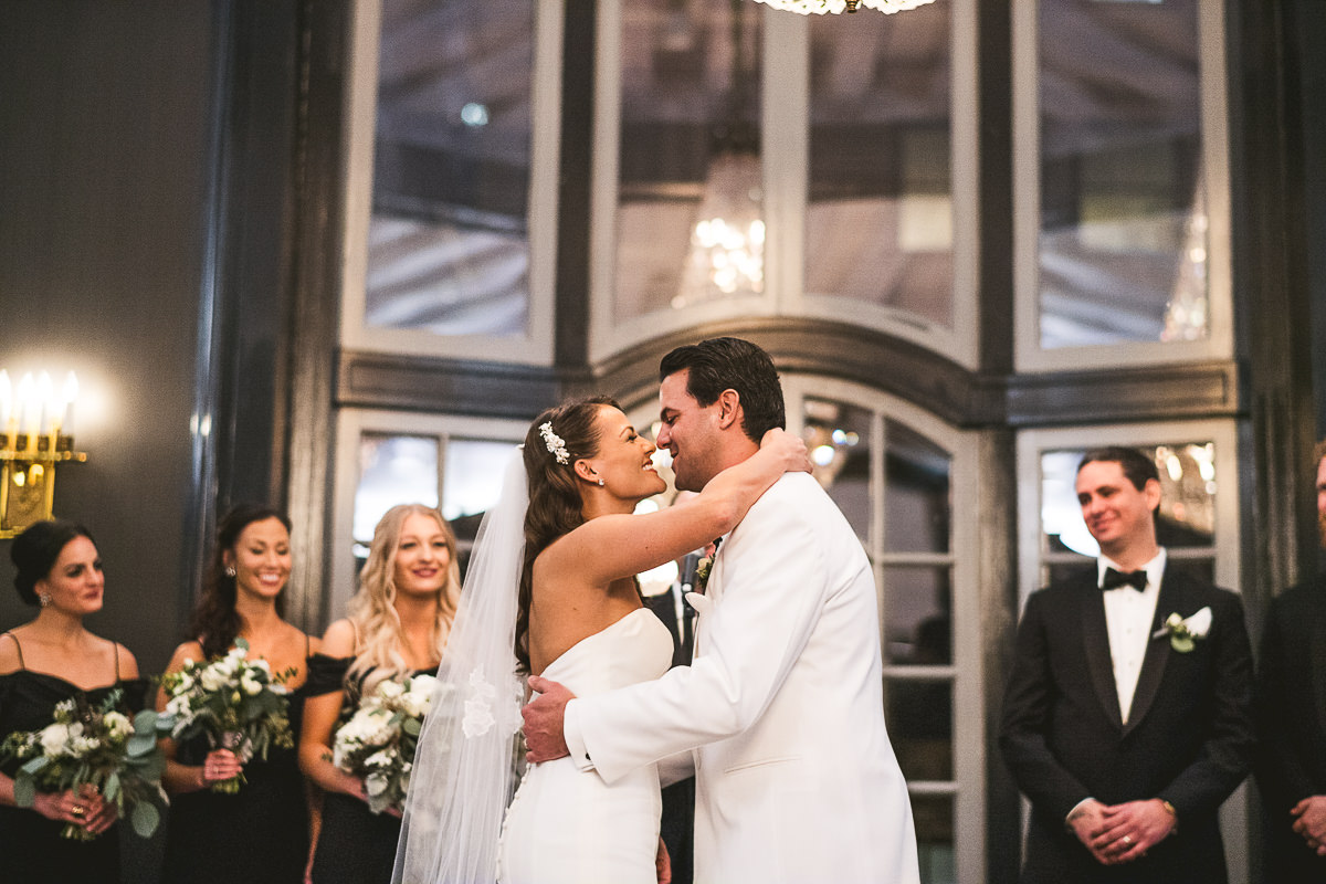 56 first kiss at chicago wedding - Chicago Wedding Photography at Chicago Athletic Association // Alicia + Spencer