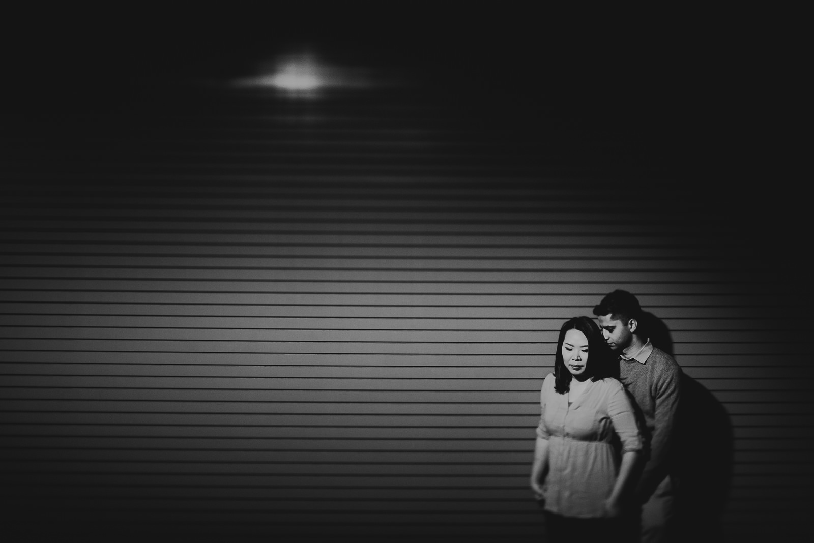14 black and white engagenet photos - Chicago Adler Planetarium Engagement Session // Zubair + Nam