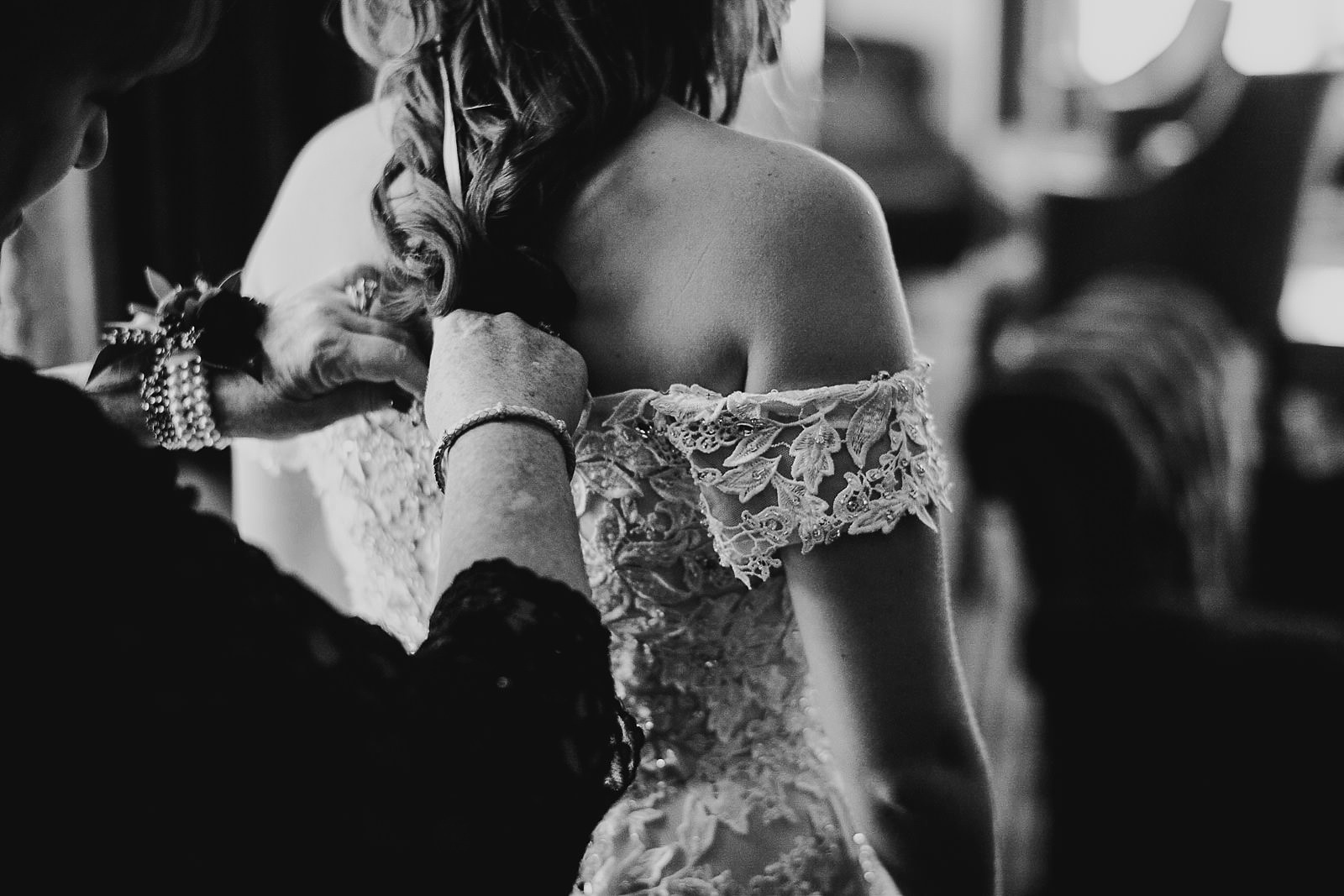 14 bride getting zipped up - Hilton Chicago Wedding Photographer // Sarah + Aaron