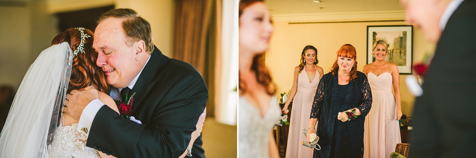20 emotional first look with dad - Hilton Chicago Wedding Photographer // Sarah + Aaron