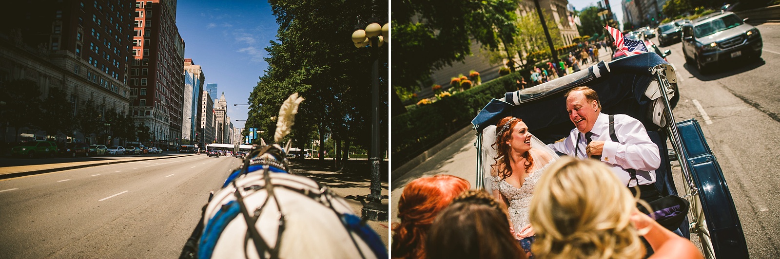 23 in the horse drawn carriage - Hilton Chicago Wedding Photographer // Sarah + Aaron