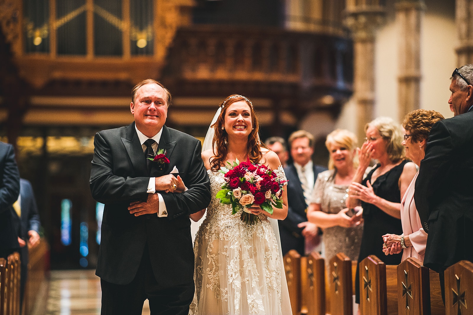 27 bride walking down the isle with her father - Hilton Chicago Wedding Photographer // Sarah + Aaron