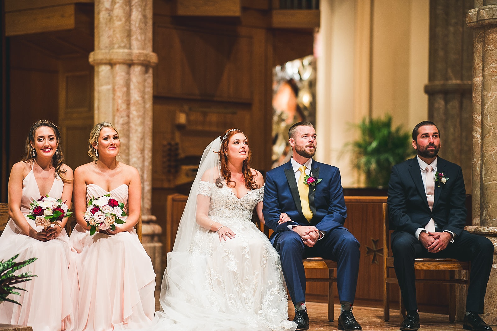 29 bride and groom listening to singers - Hilton Chicago Wedding Photographer // Sarah + Aaron