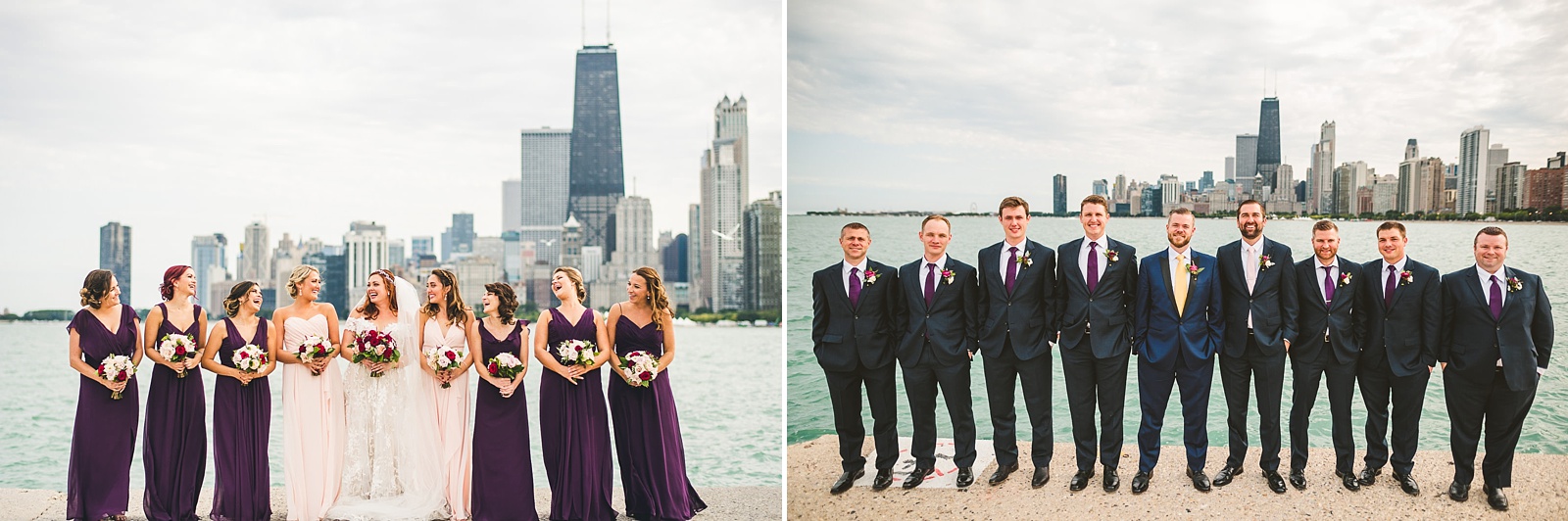 43 bridal party at lakefront chicago - Hilton Chicago Wedding Photographer // Sarah + Aaron