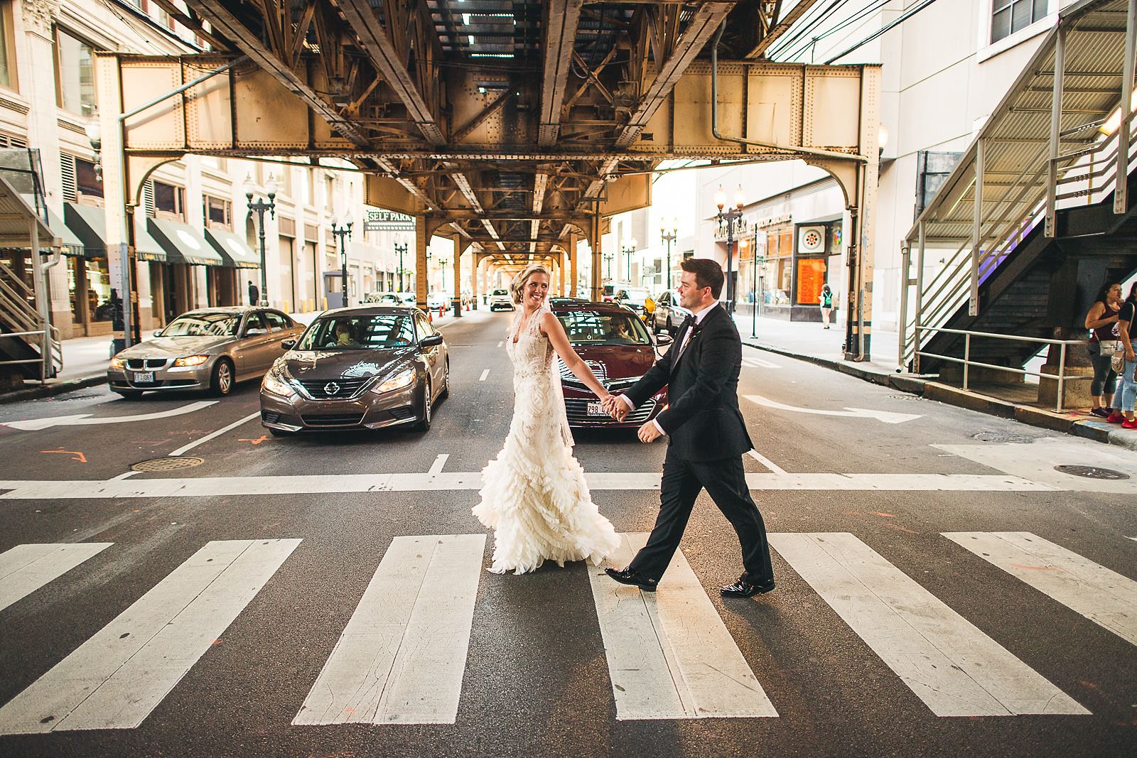 38 chicago photos under the L - Chicago Drake Hotel Wedding // Corie + Jordan