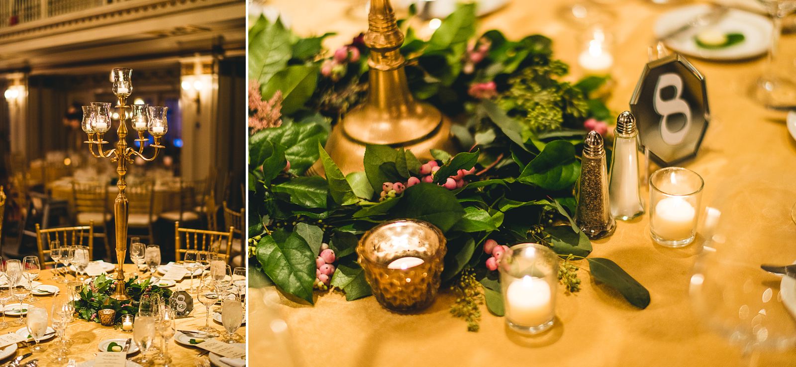 48 gold and green wedding decor - Chicago Drake Hotel Wedding // Corie + Jordan