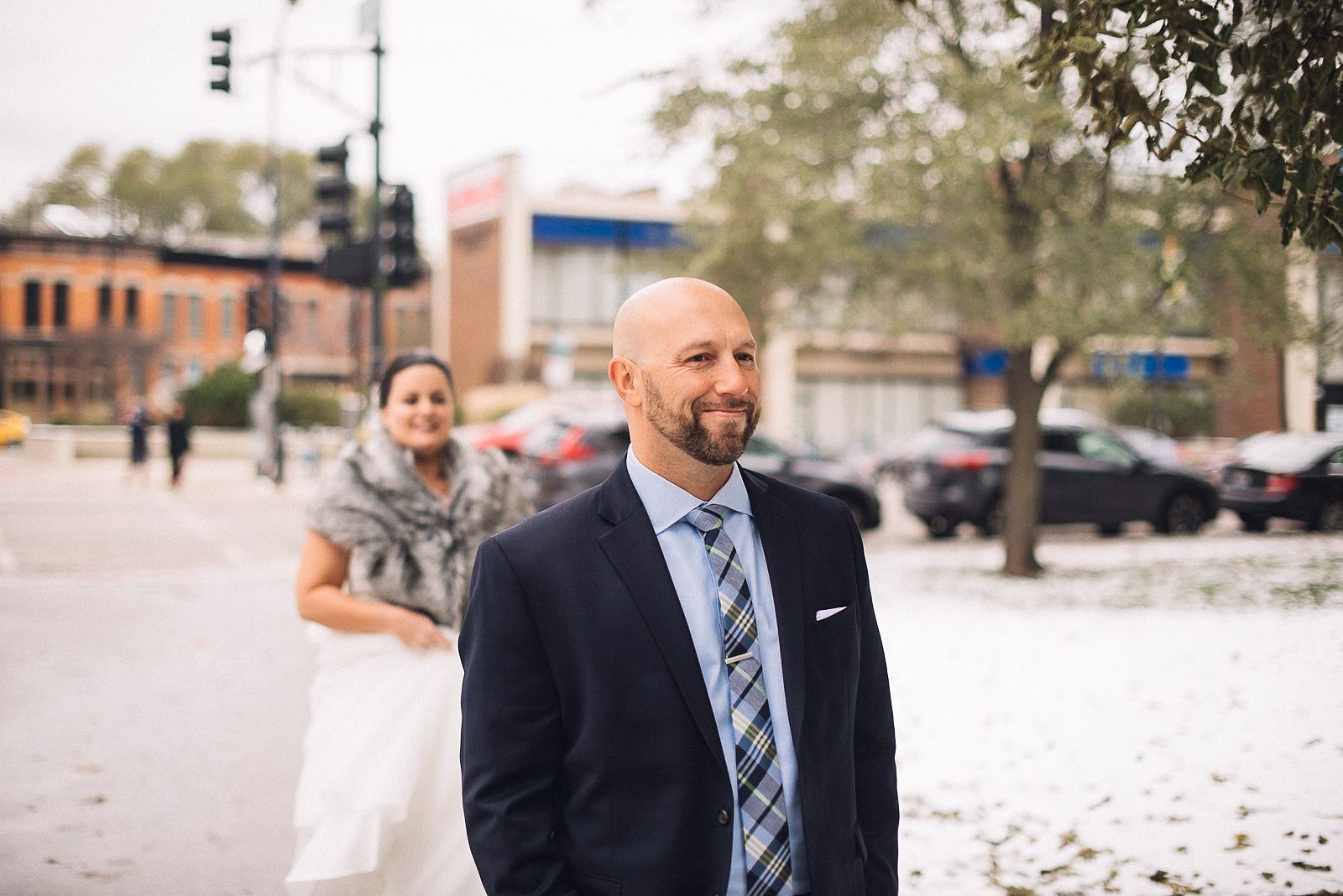 11 first look in lincoln park - Salvatores Chicago Wedding Photos // Jen + Bob