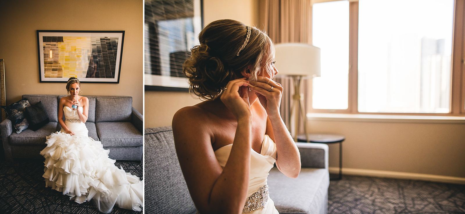 09 bride putting on earings - Mid America Club Wedding Photography / Hannah + Jay