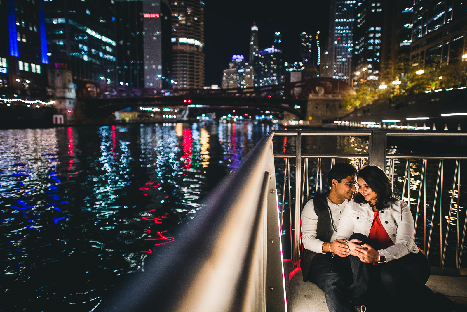 04 best chicago riverwalk photography - Downtown Chicago Engagement Session // Mikita + Singh