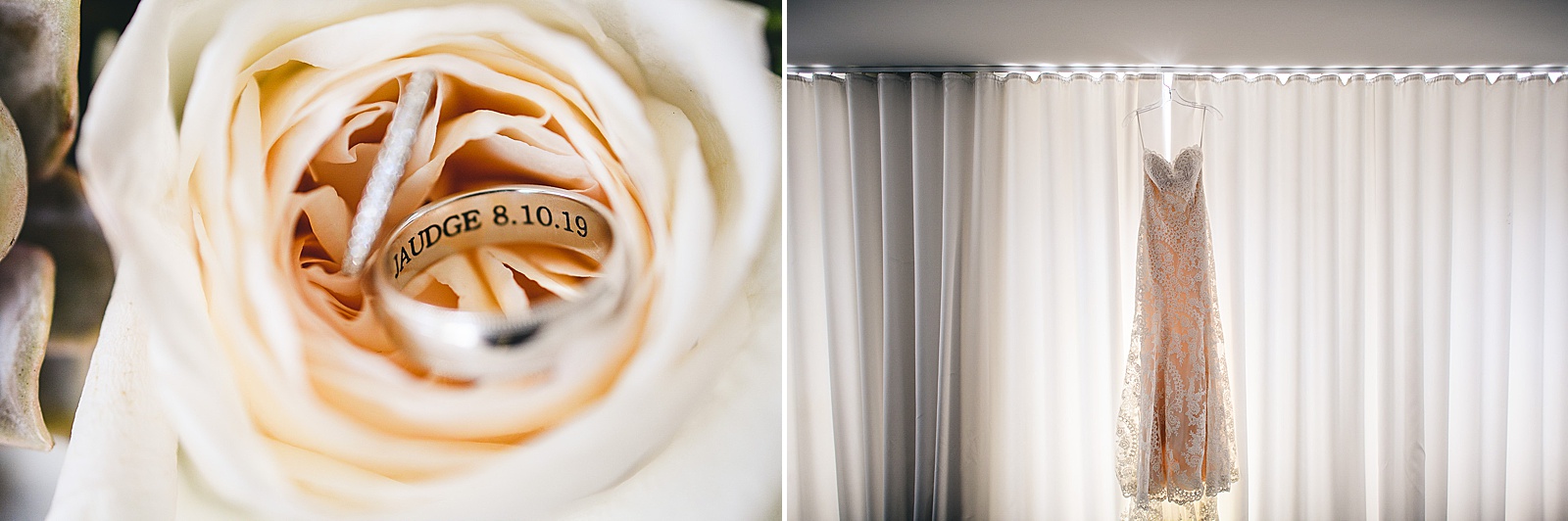 07 rings and dress details - Audrey + Jake's Beautiful Chicago Wedding at Chez