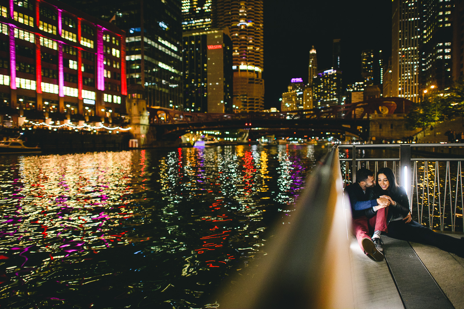 04 riverwalk chicago engagement photos - Chicago Engagement Session with Gabby + Andrew