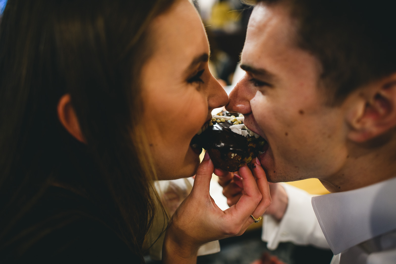 fun doughnut engagement session - Chicago Fall Engagement Photos // Marta + Kevin