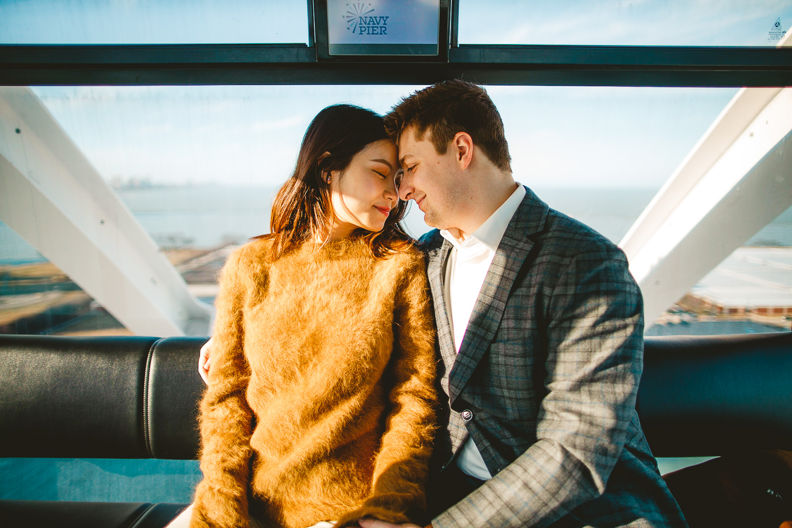 11 ferris wheel at navy pier engagement photos - Navy Pier Engagement Session // Tyler + Jing