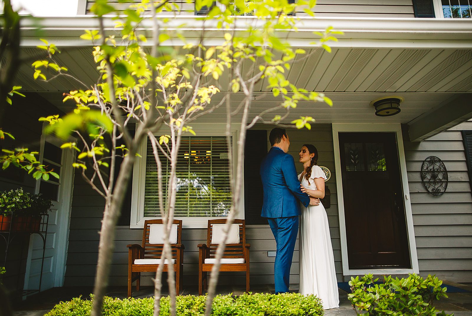 07 first look - Amazing Wedding in Backyard // Kristen + Jeff