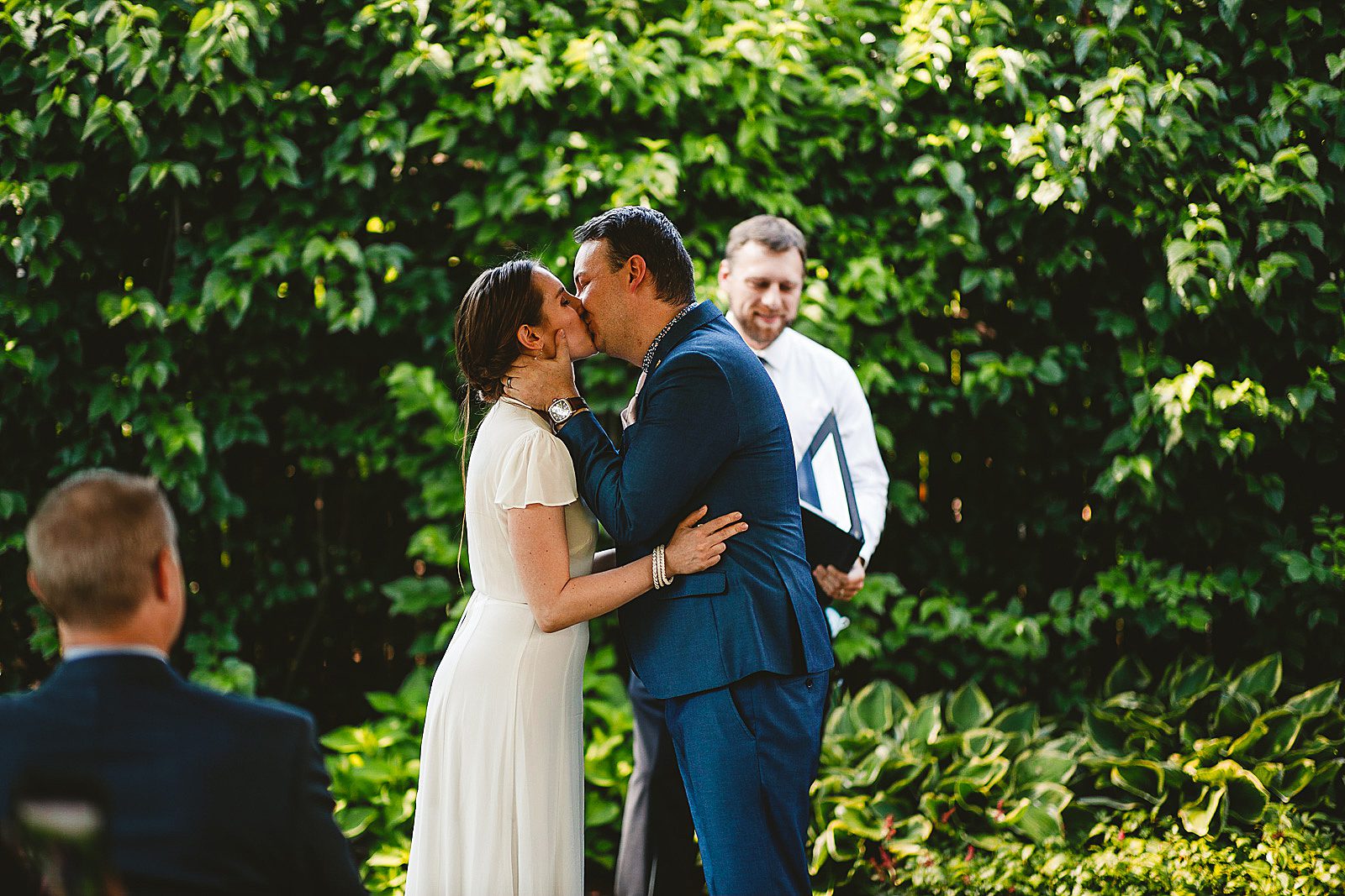 22 first kiss in back yard wedding - Amazing Wedding in Backyard // Kristen + Jeff