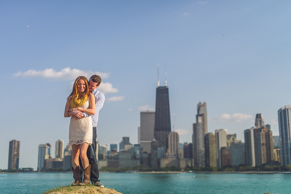 05 north avenue beach during summer engagement session in chicago
