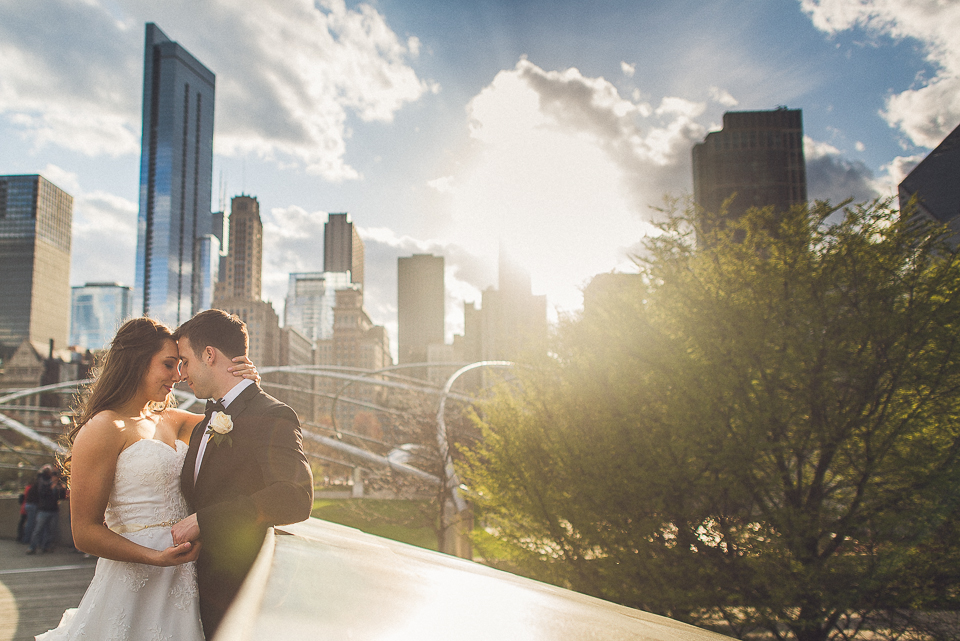 100 bride and groom at millenium park