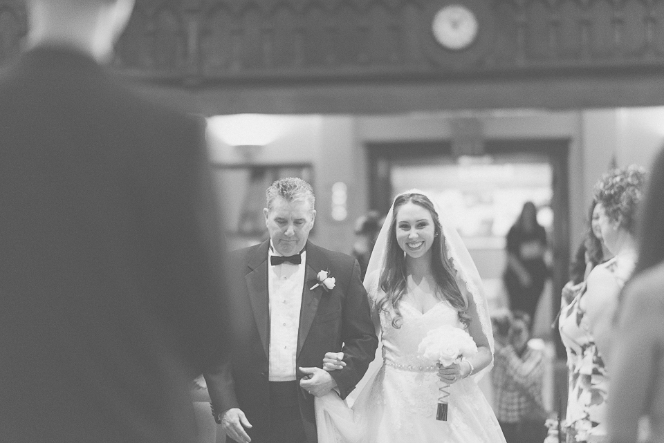 29 bride escorted by her father