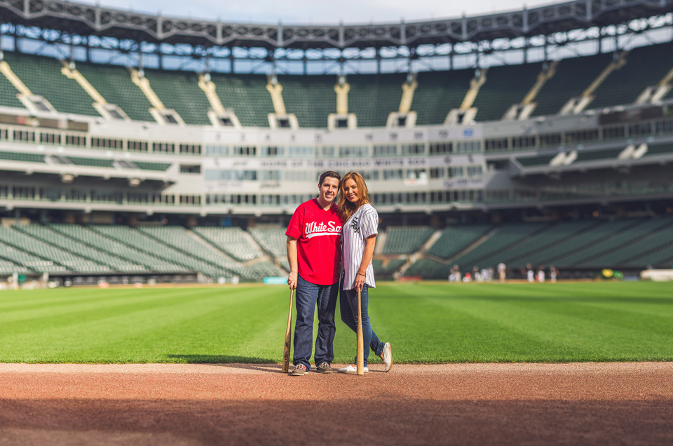 engagement session at us cellular field sox ball park