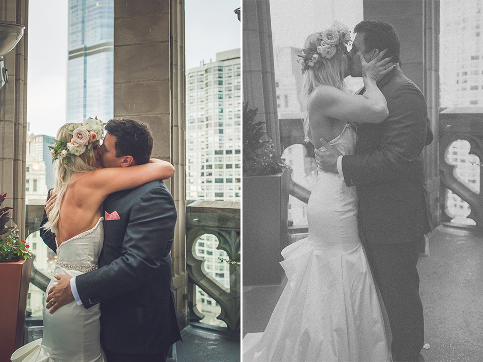 44 first kiss at chicago wedding