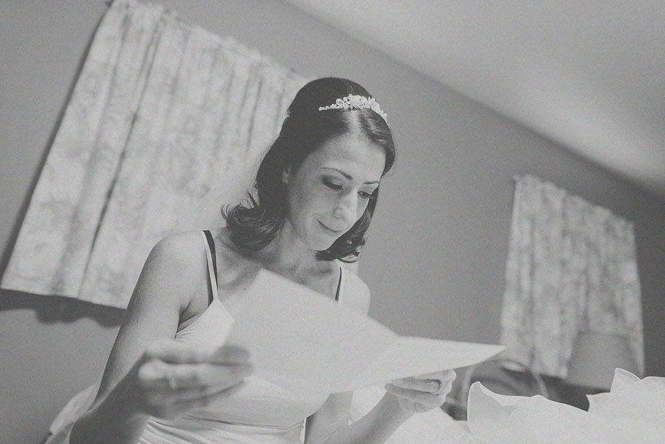 bride reading note