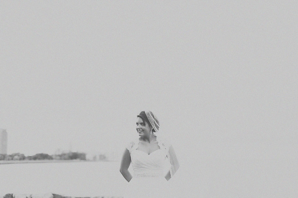 30 black and white portrait of bride in chicago