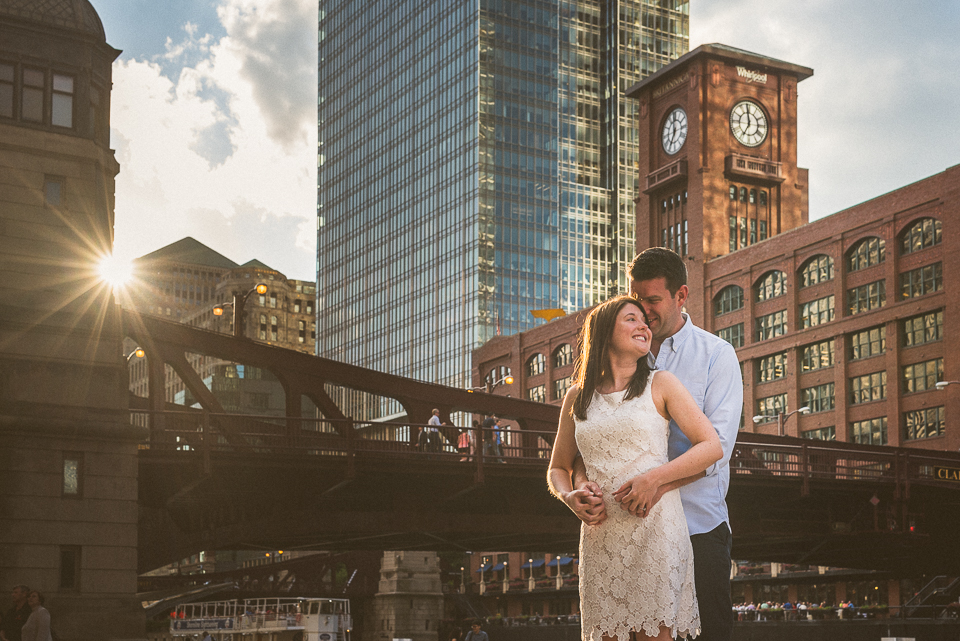 River North Engagement Session in Chicago // Heather + Mick