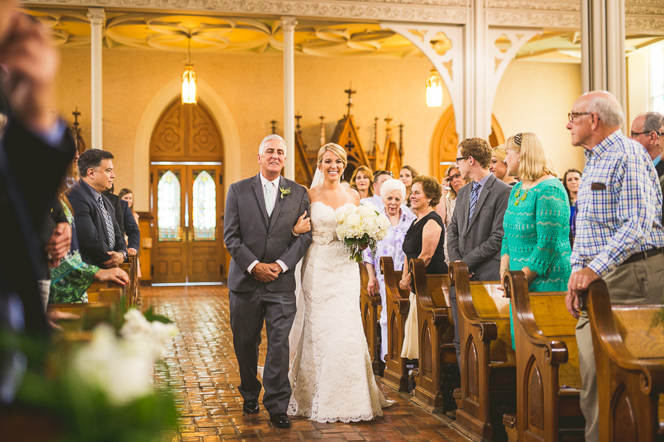 40 bride coming down the isle