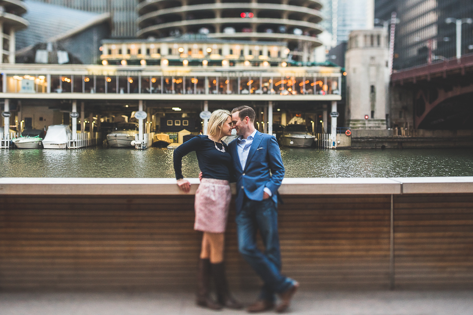 10 engagement portraits on the river in chicago