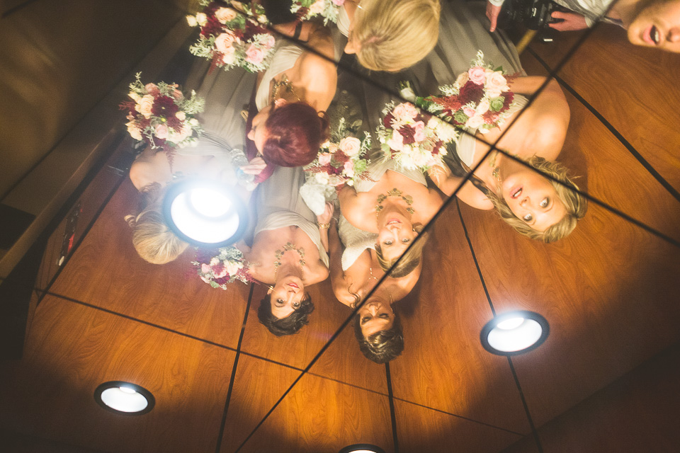 20 bride upside down in elevator