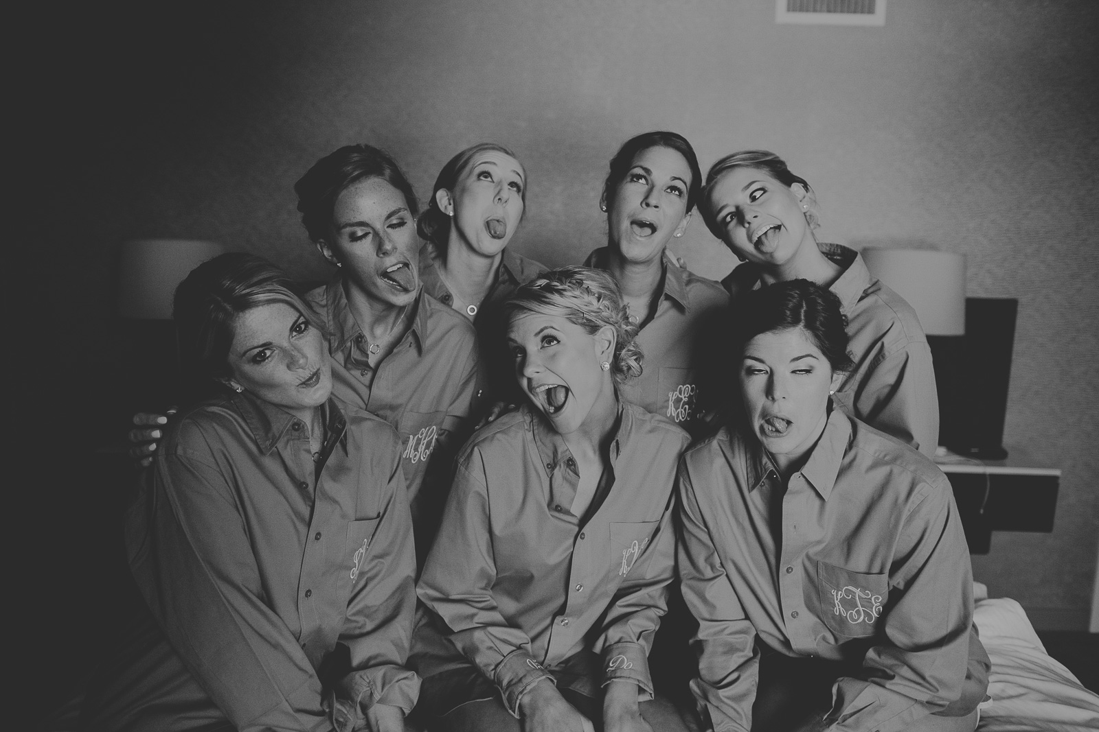 12 bridesmaids being goofy