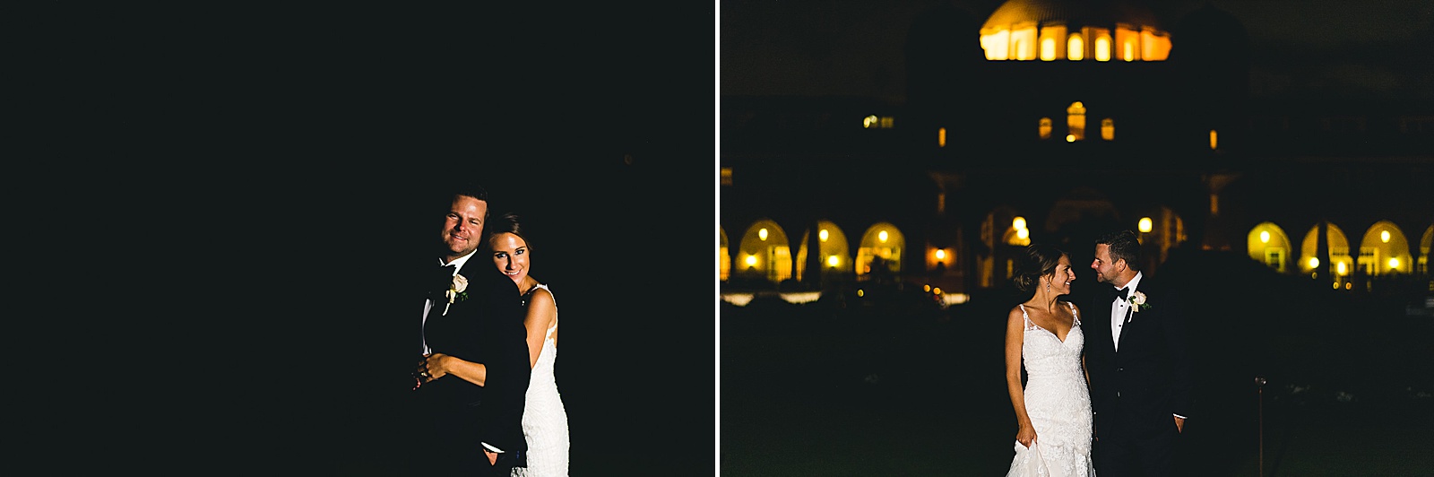 65 night portraits of bride and groom